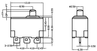 G3S00A16微动开关尺寸