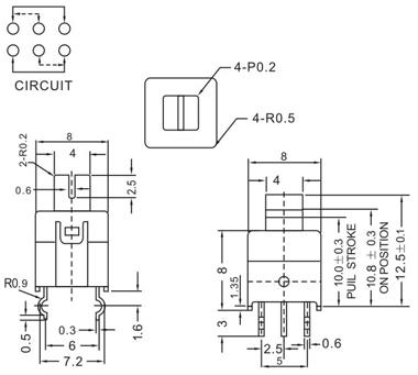 按键开关PB-22E28尺寸